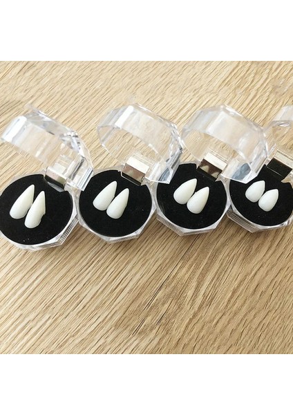 Beyaz 1.5 cm Tutkal Yok 1 Çift Vampir Dişleri Dişler Protez Sahne Cadılar Bayramı Kostüm Sahne Yanlış Dişler Katı Tutkal Protez Yapıştırıcı Cadılar Bayramı Partisi Dekoru (Yurt Dışından)