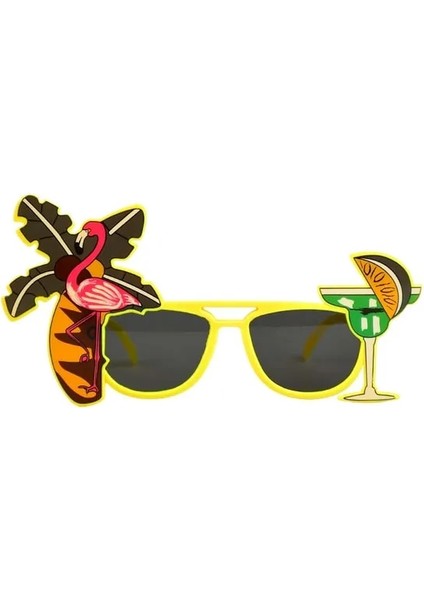 ZY980B05 Hawaii Plaj Partisi Pembe Flamingo Parti Ananas Güneş Gözlüğü Tropikal Süslemeleri Yaz Luau Hawaii Parti Olay Komik Gözlük (Yurt Dışından)