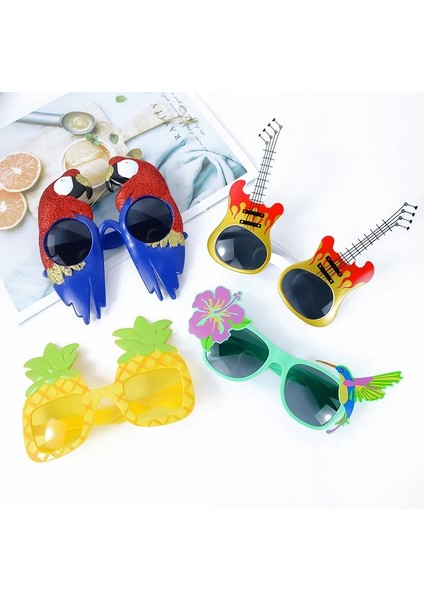 ZY980B05 Hawaii Plaj Partisi Pembe Flamingo Parti Ananas Güneş Gözlüğü Tropikal Süslemeleri Yaz Luau Hawaii Parti Olay Komik Gözlük (Yurt Dışından) fiyatları