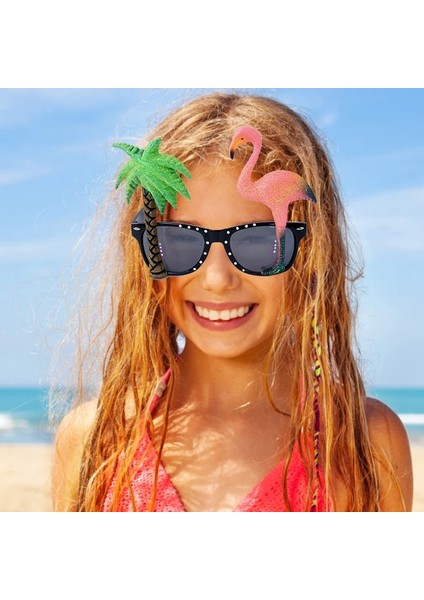 ZY980B05 Hawaii Plaj Partisi Pembe Flamingo Parti Ananas Güneş Gözlüğü Tropikal Süslemeleri Yaz Luau Hawaii Parti Olay Komik Gözlük (Yurt Dışından) indirimleri