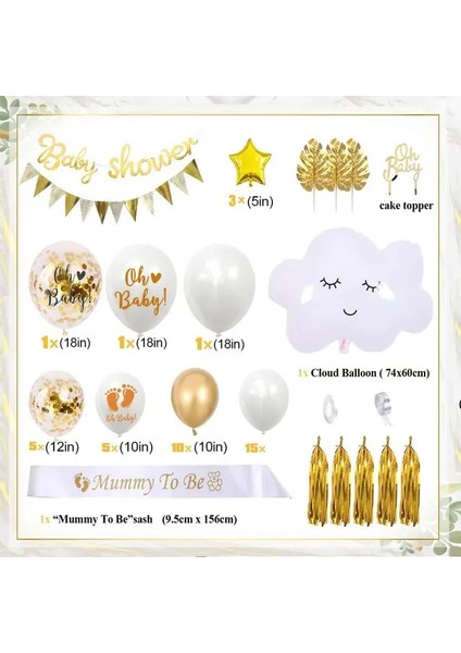 Beyaz Altın Balon Orman Yeşil Balon Çelenk Erkek Kız Bebek Duş Dekorasyonu Yenidoğan Bebek Parti Süslemeleri Kağıt Ponponlar Mumya Kanat Olmak (Yurt Dışından)