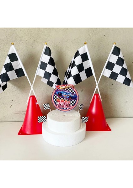 1 Adet Folyo Balon Hot Wheels Parti Süslemeleri Yarış Arabası Doğum Günü Malzemeleri Arabalar Balon Kek Topper Masa Örtüsü Damalı Bayrak Motor Çocuk Hediyeler (Yurt Dışından)