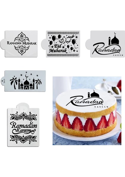 Stil 3 1 Adet Eid Mubarak Sprey Şablonlar Kek Kalıbı Ramazan Dekorasyon Pişirme Araçları Kalıp Eıd Müslüman Islam Dıy Mübarek Parti Süslemeleri (Yurt Dışından)
