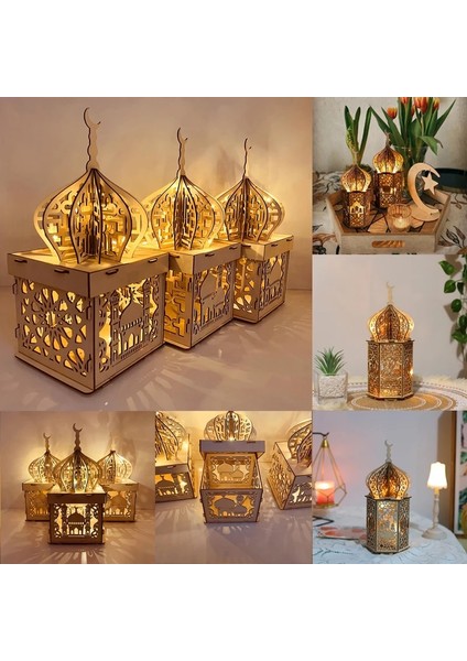 Style-4-3 Eid Mubarak Ahşap Süs Ramazan Süslemeleri Ev Islam Müslüman Parti Malzemeleri Kareem Ramazan Eid Al Kurban Hediyeleri (Yurt Dışından)
