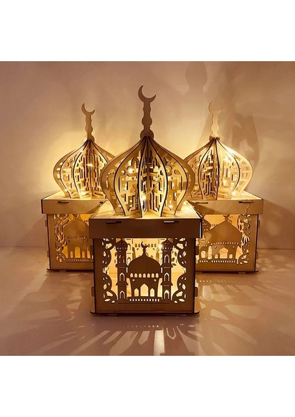 Style-4-3 Eid Mubarak Ahşap Süs Ramazan Süslemeleri Ev Islam Müslüman Parti Malzemeleri Kareem Ramazan Eid Al Kurban Hediyeleri (Yurt Dışından)