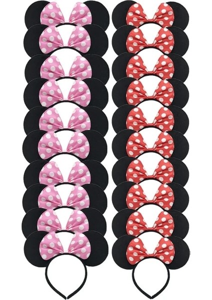20 Adet Setc 20 Adet/takım Mickey Minnie Mouse Kulaklar Yay Kafa Bandı Yetişkinler ve Çocuk Kostüm Olay Kafa Bandı Çocuklar Için Doğum Günü Partisi Favor Hediyeler (Yurt Dışından)