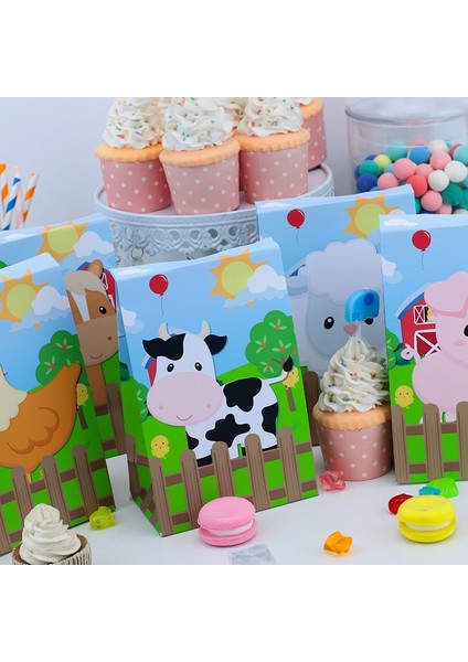 Banner-1pcs Çiftlik Hayvanları Tema Parti Malzemeleri Kutusu Davetiye Tavan Asılı Pipet Çanta Kek Topper Şişe Etiket Afiş Parti Dekorasyon (Yurt Dışından) fiyatları