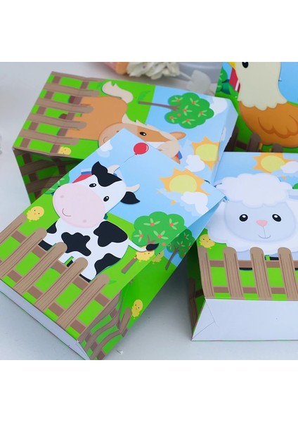 Banner-1pcs Çiftlik Hayvanları Tema Parti Malzemeleri Kutusu Davetiye Tavan Asılı Pipet Çanta Kek Topper Şişe Etiket Afiş Parti Dekorasyon (Yurt Dışından) indirimleri