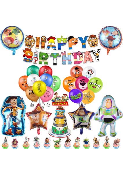 Set I Oyuncak Hikayesi Parti Dekorasyon Karikatür Buzz Lightyear Woody Lateks Balon Mutlu Doğum Günü Afiş Kek Topper Çocuklar Oğlan Kız Oyuncaklar Hediyeler (Yurt Dışından) fiyatları