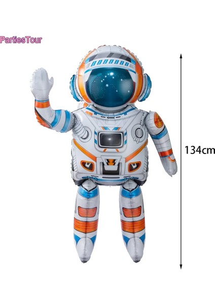 1 Adet Balon 134 cm Ayakta Şişme Astronot Balon 3D Spaceman Folyo Balon Çocuklar Galaxy Dış Uzay Tema Doğum Günü Partisi Dekorasyon Oyuncak (Yurt Dışından)