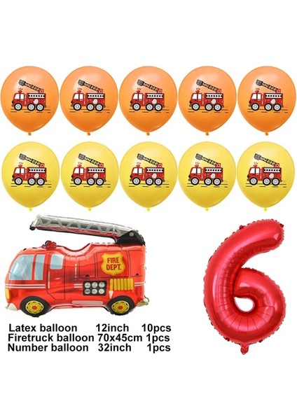1 Takım 12 Adet Itfaiyeci Sam Doğum Günü Süslemeleri Yangın Balonları Çocuklar Itfaiyeci Parti Malzemeleri Itfaiye Aracı Numarası Folyo Balon 3 4 5 6 (Yurt Dışından)