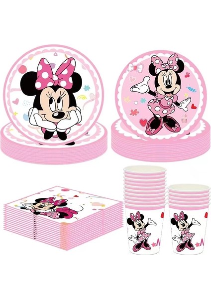 1 Adet Kek Standı Minnie Mouse Parti Malzemeleri Banner ile 8 Misafir Hizmet Vermektedir Masa Örtüsü Bardak Tabaklar Çocuk Kız Bebek Banyo Doğum Günü Partisi Dekorasyon (Yurt Dışından) fırsatları