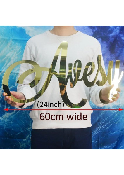 Ayna Gümüş 30CM Genişlik Kişiselleştirilmiş Akrilik Kesim Isim Burcu Ayna Altın Yazı Tipinizi Seçin Düğün Doğum Günü Partisi Dekorasyon Bebek Beşik Isim Burcu (Yurt Dışından) fırsatları