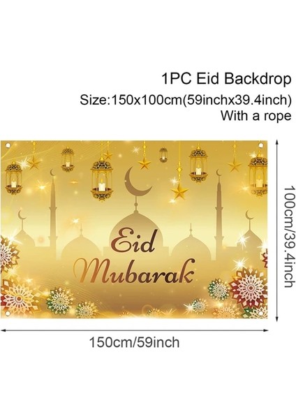 Zemin2 Eid Mubarak Açık Banner Bayrağı Ramazan Kareem Banner Ramazan Dekorasyon Ev 2023 Islam Müslüman Parti Eid Al Adha (Yurt Dışından)