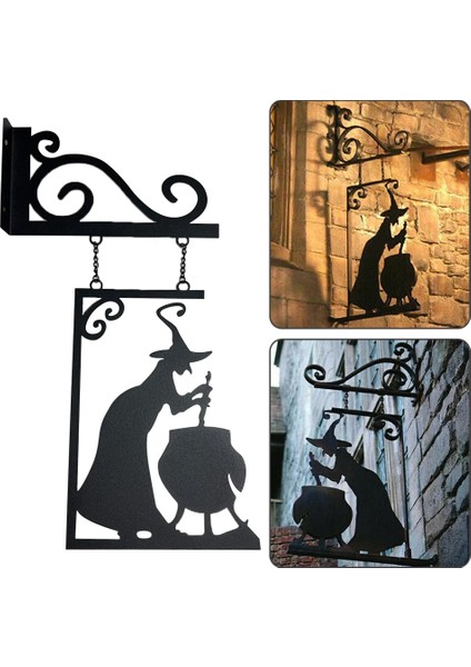 30X20 cm Kelebek Asılı Metal Vintage Cadı Şekli Dökme Demir Bahçe Köşe Burcu Gizemli Cadı Heykeli Hayalet Kapı Çerçevesi Cadılar Bayramı Dekorasyon (Yurt Dışından) fiyatları