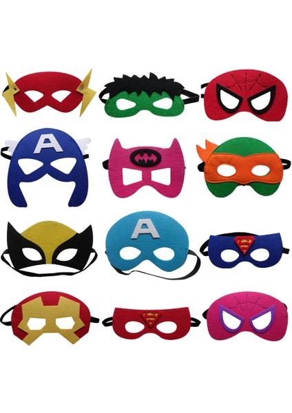 12PCS-MASK6 12PCS Lot Süper Kahraman Hulk Karikatür Çocuk Maskeleri Doğum Günü Partisi Süslemeleri Parti Oyunları Erkek Bebek Maskeleri Kahraman Olmak (Yurt Dışından)