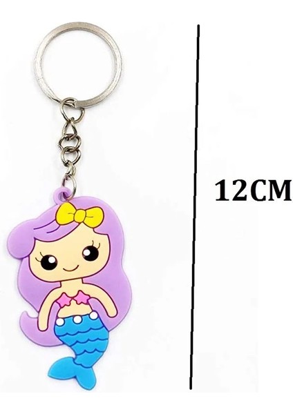 10X Dövme Etiket Denizkızı Parti Iyilik 12 Adet Karikatür Denizkızı Anahtarlıklar Deniz Altında Temalı Parti Goodie Çanta Stuffers Denizkızı Doğum Günü Anahtar Yüzükler (Yurt Dışından)