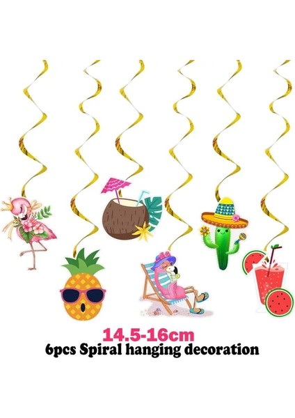 6 Adet Spiral Yeşil Flamingo Doğum Günü Partisi Dekor Tek Kullanımlık Sofra Kağıt Fenerler Bardak Saman Balon Çocuk Bebek Duş Parti Malzemeleri (Yurt Dışından)