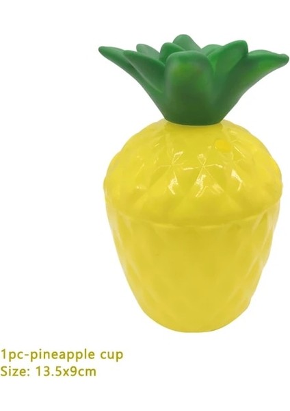 Ananas Fincan Sarı Hawaii Tropikal Palmiye Yaprakları Hawaii Luau Parti Aloha Orman Parti Dekorasyon Düğün Doğum Günü Tek Kullanımlık Sofra Seti Malzemeleri (Yurt Dışından)