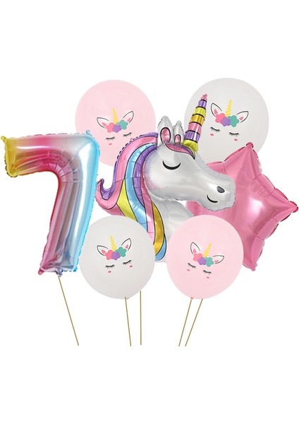 Sayı 7 Takım Unicorn Doğum Günü Süslemeleri Unicorn Temalı Parti Süslemeleri Balonlar Çelenk Arch Kiti Bebek Gösterisi Düğün Parti Malzemeleri Için (Yurt Dışından)