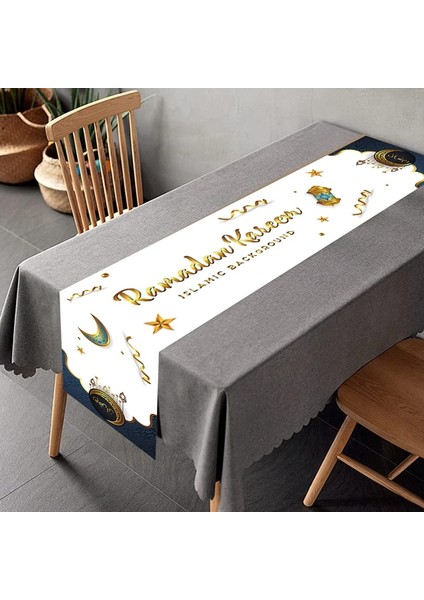 1 Takım Banner 2023 Eid Mubarak Dekorasyon Masa Örtüsü Masa Koşucu Banner Balonlar Islam Müslüman Parti Dekor Ramazan Kareem Eid Al Adha Hediye (Yurt Dışından)