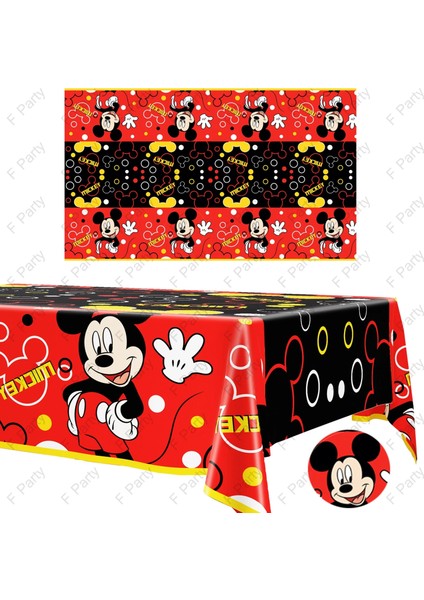 Banner Disney Mickey Mouse Doğum Günü Partisi Dekorasyon Mickey Masa Örtüsü Tek Kullanımlık Sofra Plaka Masa Örtüsü Afiş Çocuk Parti Malzemeleri (Yurt Dışından)