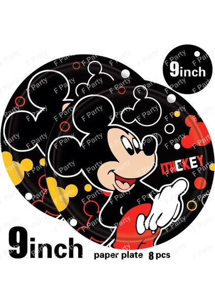 Banner Disney Mickey Mouse Doğum Günü Partisi Dekorasyon Mickey Masa Örtüsü Tek Kullanımlık Sofra Plaka Masa Örtüsü Afiş Çocuk Parti Malzemeleri (Yurt Dışından)