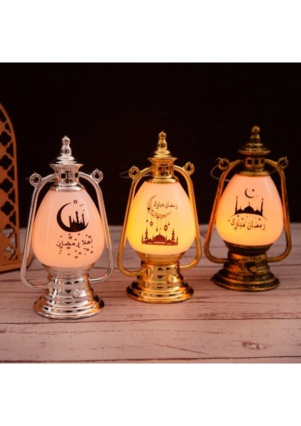 Bronz Eid Mubarak LED Rüzgar Işık Fenerler Ramazan Kareem Dekorasyon Ev Için 2023 Islam Müslüman Parti Malzemeleri Ramazan Mübarek Hediyeler (Yurt Dışından)