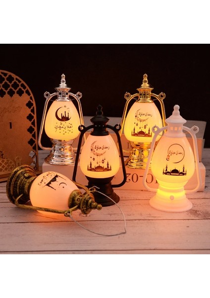 Bronz Eid Mubarak LED Rüzgar Işık Fenerler Ramazan Kareem Dekorasyon Ev Için 2023 Islam Müslüman Parti Malzemeleri Ramazan Mübarek Hediyeler (Yurt Dışından)