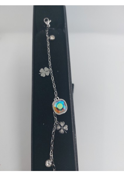 Yoncalı Renkli Taşlı Gümüş Çelik Bileklik Demeter fiyatları