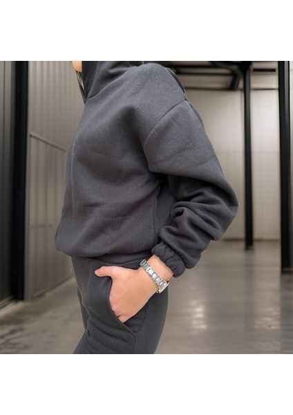 Oversize Iki Iplik Şardonlu Beli Lastikli Kadın Eşofman Takımı fırsatları