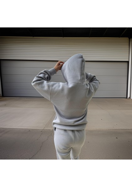 Unisex Üç Iplik Şardonlu Oversize Hoodieli Eşofman Takımı indirimleri