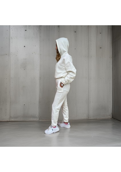 Oversize Iki Iplik Şardonlu Beli Lastikli Kadın Eşofman Takımı