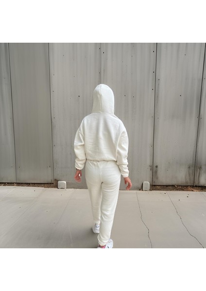 Oversize Iki Iplik Şardonlu Beli Lastikli Kadın Eşofman Takımı modelleri