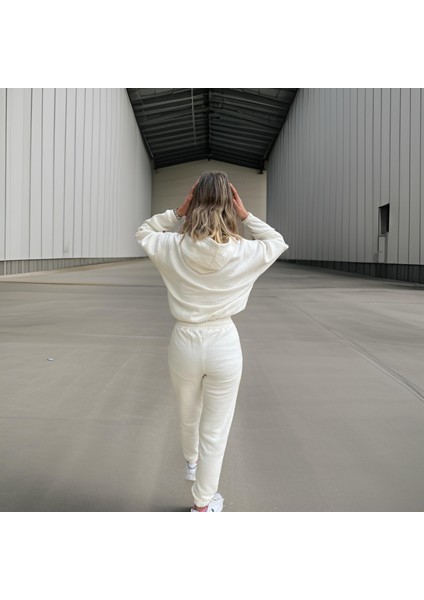 Oversize Iki Iplik Şardonlu Beli Lastikli Kadın Eşofman Takımı fırsatları