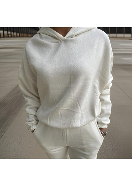 Oversize Iki Iplik Şardonlu Beli Lastikli Kadın Eşofman Takımı indirimleri