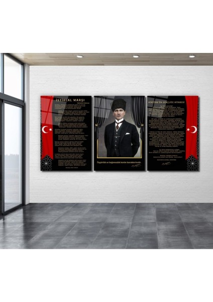 Atatürk Köşesi Triple Cam Tablo