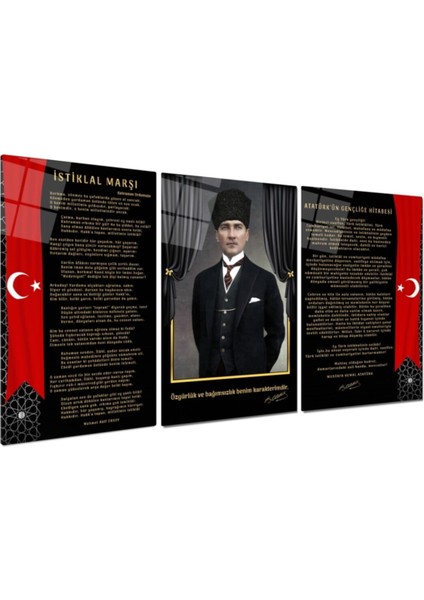 Atatürk Köşesi Triple Cam Tablo