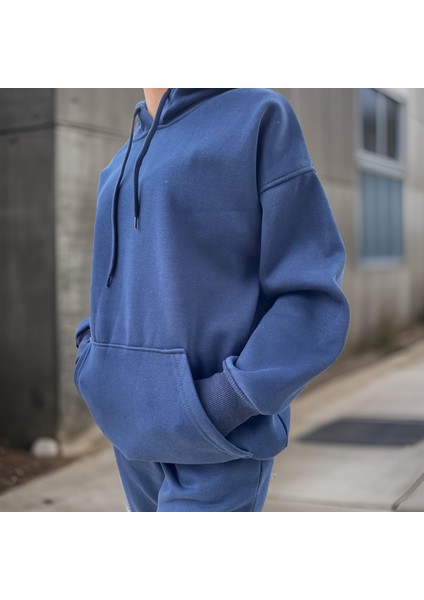 Unisex Üç Iplik Şardonlu Oversize Hoodieli Eşofman Takımı fiyatları