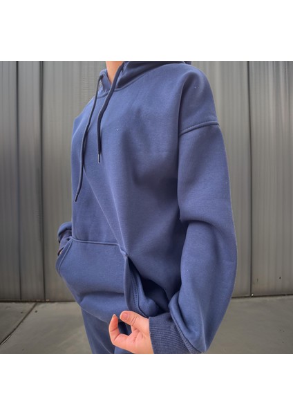 Unisex Üç Iplik Şardonlu Oversize Hoodieli Eşofman Takımı modelleri