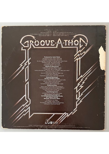 Isaac Hayes Groove A Thon Lp Plak (Orjinal 1976 Amerika Baskı)