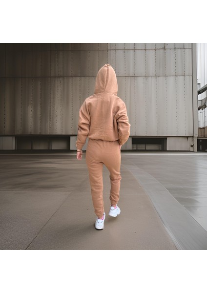 Oversize Iki Iplik Şardonlu Beli Lastikli Kadın Eşofman Takımı fırsatları