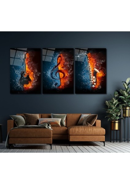 Müzik Enstrümanları Triple Cam Tablo