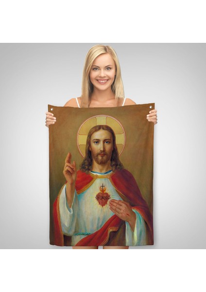 Isa'nın En Kutsal Kalbi Duvar Örtüsü-Halısı - The Most Sacred Heart Of JESUS-6478