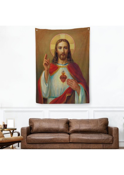 Isa'nın En Kutsal Kalbi Duvar Örtüsü-Halısı - The Most Sacred Heart Of JESUS-6478