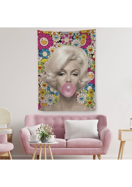 Marilyn Monroe Pembe Balon Duvar Örtüsü - HALISI-621