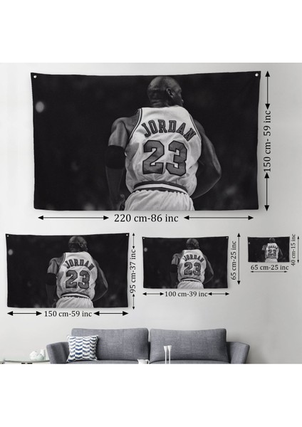 Michael Jordan Kanvas Duvar Örtüsü-Halısı, Chicago BULLS-5087