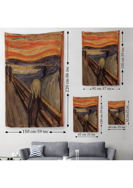 Edvard Munch'un Çığlık Isimli Eseri Duvar Örtüsü - HALISI-5116
