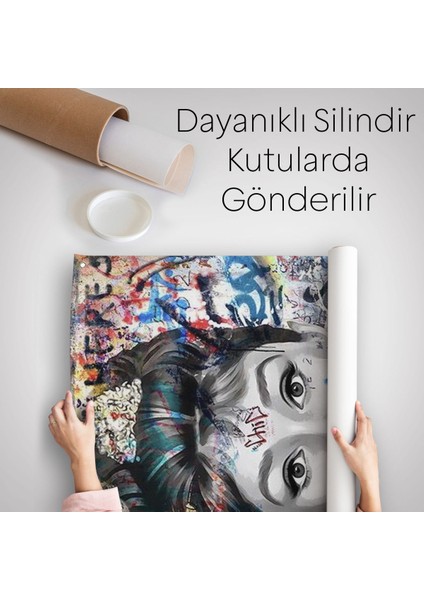 Audrey Hepburn Banksy Style Duvar Sanatı Ciklet Posteri, Hepburn Duvar Örtüsü - HALISI-5319