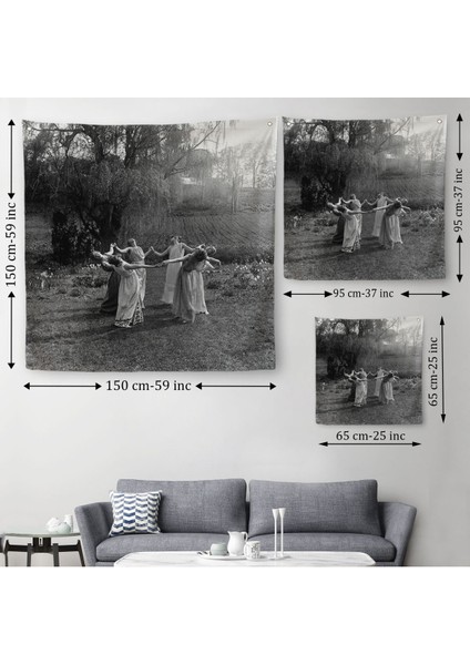 Vintage Kadınlar Dans Ediyor Duvar Örtüsü Halısı Gotik Ev Dekorasyonu Ritüel Daire Dansı 5334 modelleri